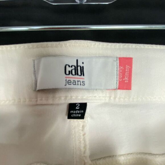 Cabi Zip Curvy Skinny Jean White Womens size 2 Style #5317. Stretch Pockets - Picture 3 of 11